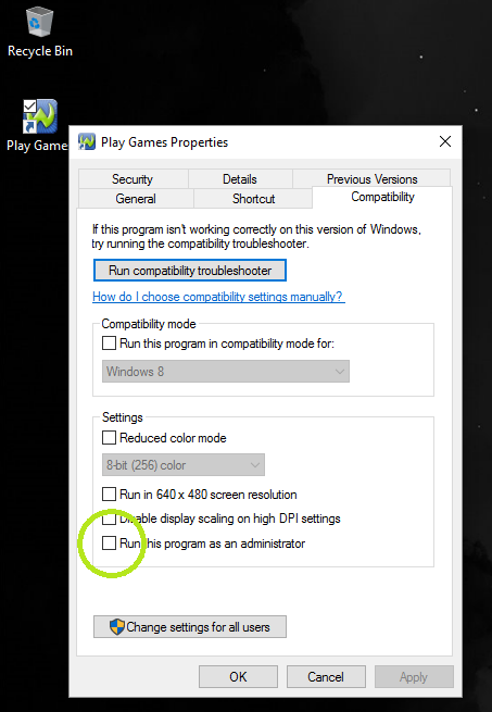 how to run games as administrator