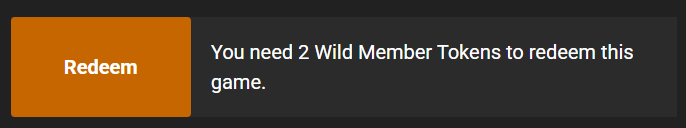 Token cost shown next to the REDEEM button