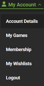 Account menu with Account Details selected