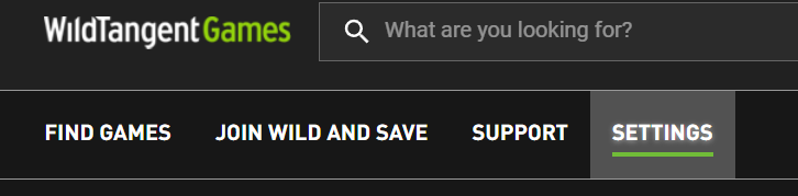 Settings in the Games App