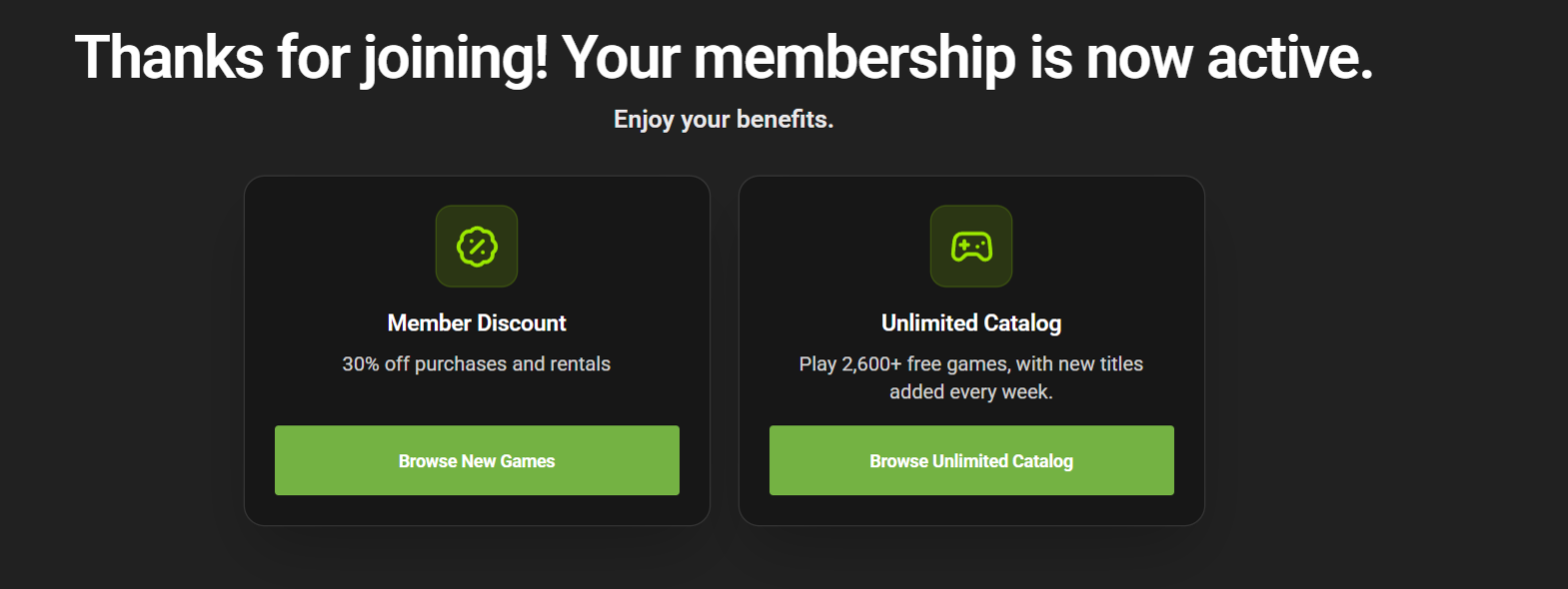 Confirmation that your membership is now active